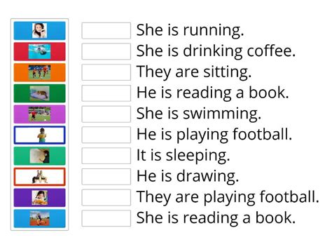 Present Continuous Matching Game Match Up