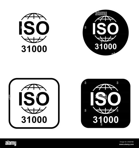 Conjunto De Iconos Iso 31000 Gestión De Riesgos Símbolo De Calidad