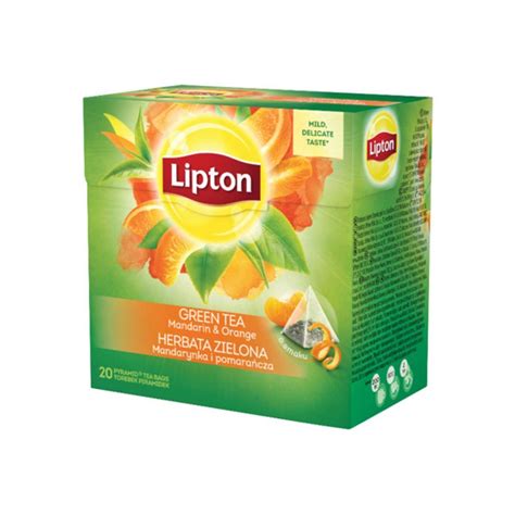 Herbata zielona Lipton Pomarańcza Mandarynka 20 torebek piramidka