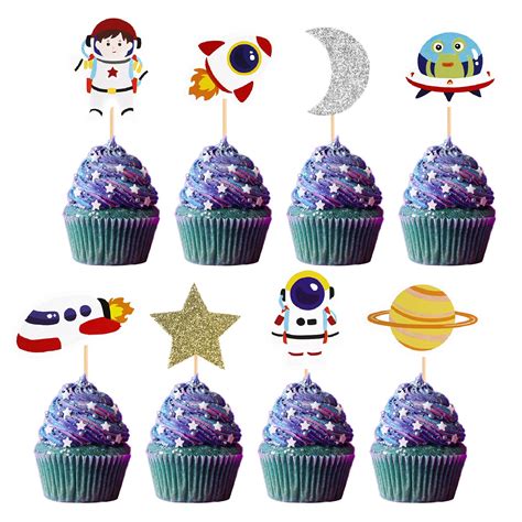 Buy Space Cupcake Toppers Pcs Outer Space Cupcake Toppers Includes