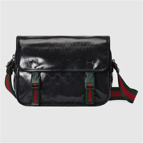 GG Crystal Messenger Bag In Black GG Crystal Canvas GUCCI Canada