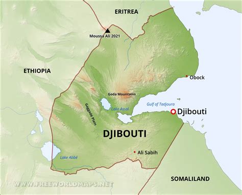 Djibouti Physical Map