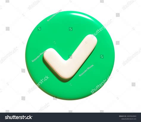 Green Circle Check Mark Icon 3d Stock Illustration 2207652001 ...