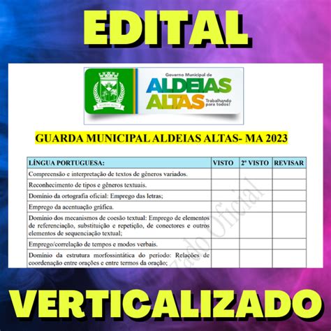 Guarda Municipal Aldeias Altas Ma Gcm Edital Verticalizado