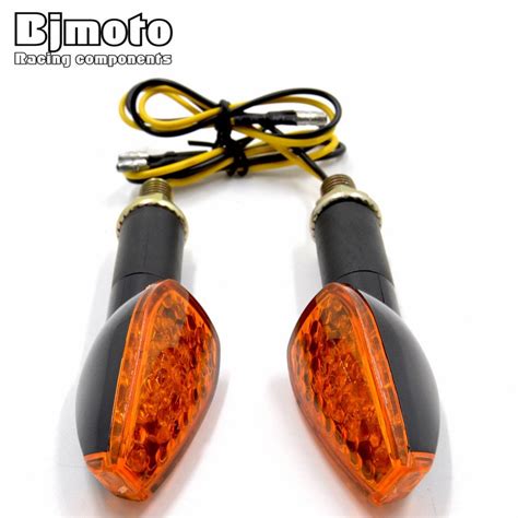 Bjmoto Universal Motorcycle Black Led Turn Signal Light Indicators