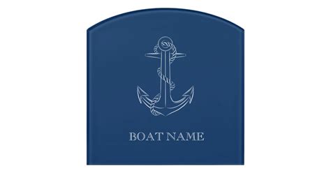 Nautical Spirit Anchor Navy Blue Door Sign Zazzle