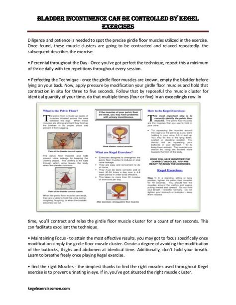 Bladder Incontinence Can be Controlled by Kegel Exercises
