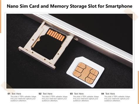 Nano Sim Card And Memory Storage Slot For Smartphone Presentation