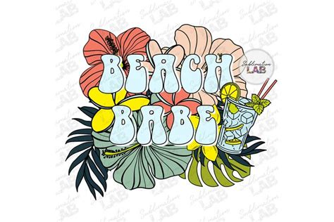 Beach Babe Summer Vacation Floral Tropical 2485997