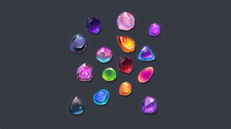 Artstation Stones And Gem Icon Pack Game Assets