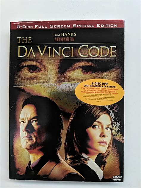 The DaVinci Code DVD 2006 2 Disc Set Special Edition Full Frame