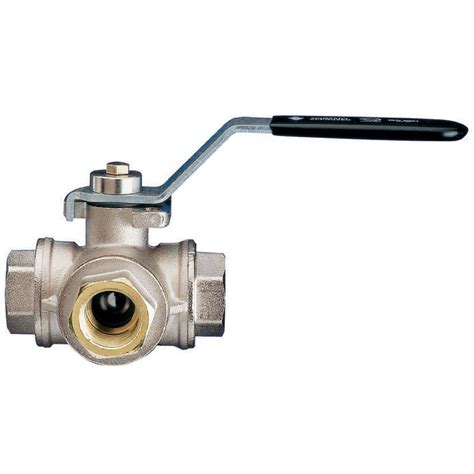 3600 Brass 3 Way ‘l Port Iso Direct Mount Ball Valve With Bsp F X F