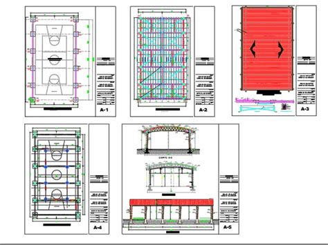 Proyecto De Cancha Multifuncional En Autocad Librer A Cad