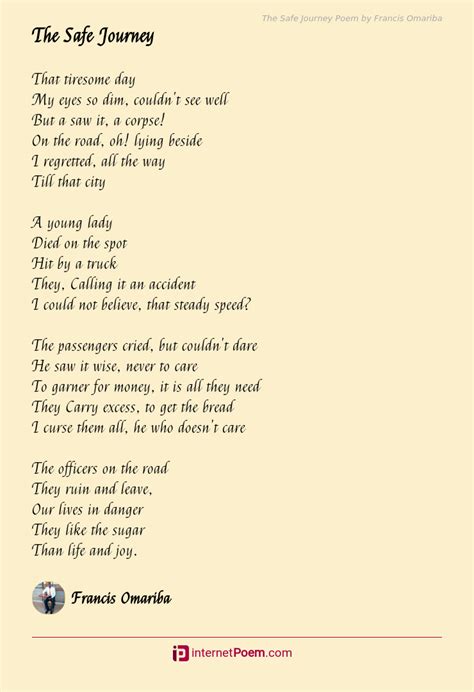 The Safe Journey Poem By Francis Omariba