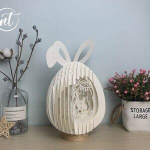 DIY Easter Egg Popup 3D Files Easter Bunny Egg Paper Cut Template 3D