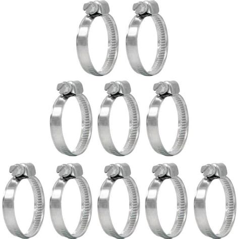 Lot De 10 Colliers De Serrage I 22 32 Mm I Largeur De Bande 12 Mm En Acier Inoxydable V2a De