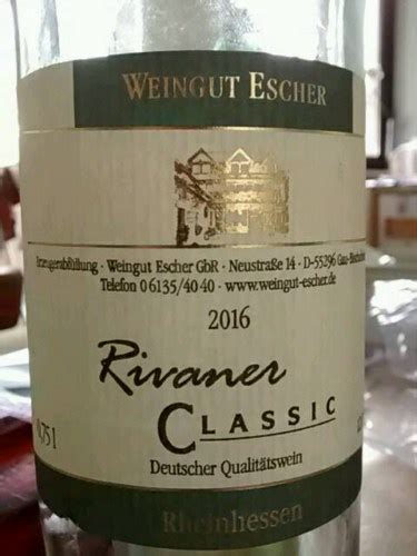 Weingut Escher Rivaner Classic Vivino US