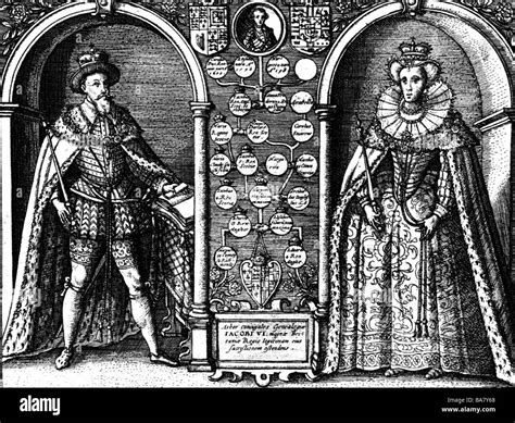 King james vi and i and family Black and White Stock Photos & Images ...