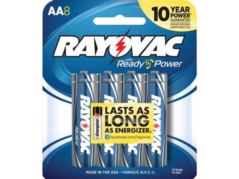 Rayovac High Energy Premium Alkaline Aa Batteries 8 Pack 8158K