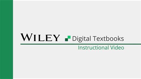 Wiley Digital Textbooks Get Started Youtube