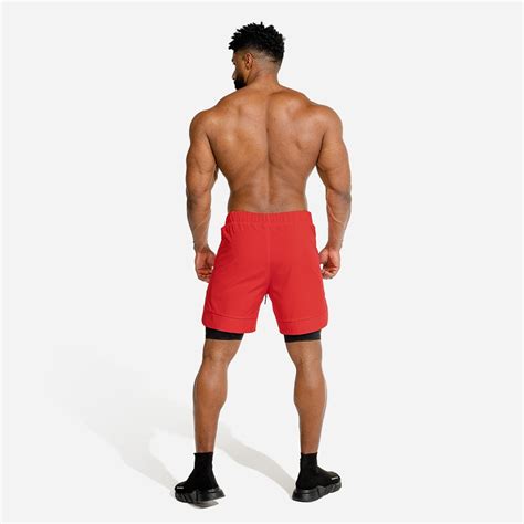 Us Limitless 2 In 1 Shorts Orange Gym Shorts Men Squatwolf