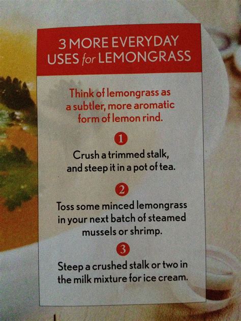 Lemongrass Uses In Food