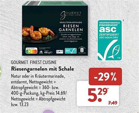 Gourmet Finest Cuisine Riesengarnelen Mit Schale Angebot Bei Aldi Sud