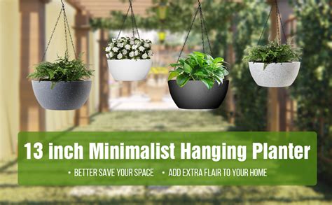 Amazon WOUSIWER 13 Inch 2Pack Large Hanging Planters For Outdoor