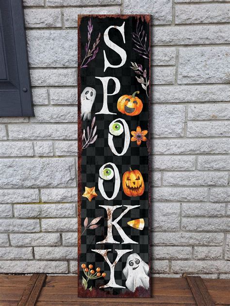 36in Spooky Halloween Porch Sign Front Porch Halloween Welcome Sign ...