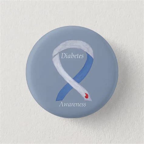 Diabetes Awareness Ribbon Customized Art Pin | Zazzle