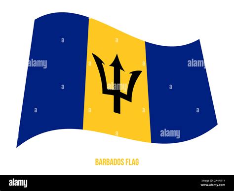 Barbados Flag Waving Vector Illustration On White Background Barbados