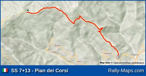 SS 7 13 Pian Dei Corsi Stage Map Rallye Sanremo 1976 WRC