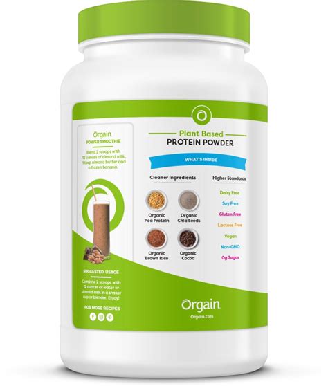 Orgain Organic Plant Based Protein Powder Creamy Chocolate Fudge Vegan Low Ebay