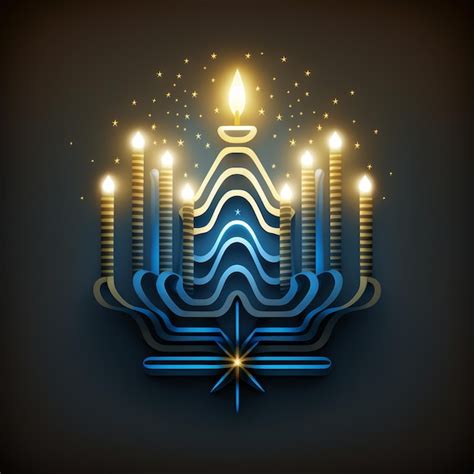 Premium AI Image First Day Of Hanukkah With Burning Hanukkah Colorful