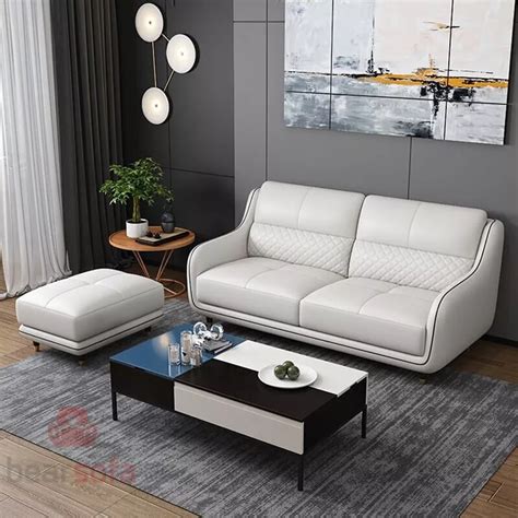 79 White Leath Aire Sofa Upholstered Sofa 3 Seater Sofa Luxury Sofa