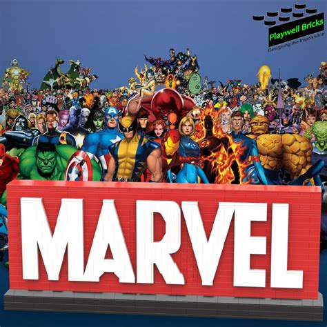 LEGO MOC Marvel Logo Stand by Playwell Bricks | Rebrickable - Build ...