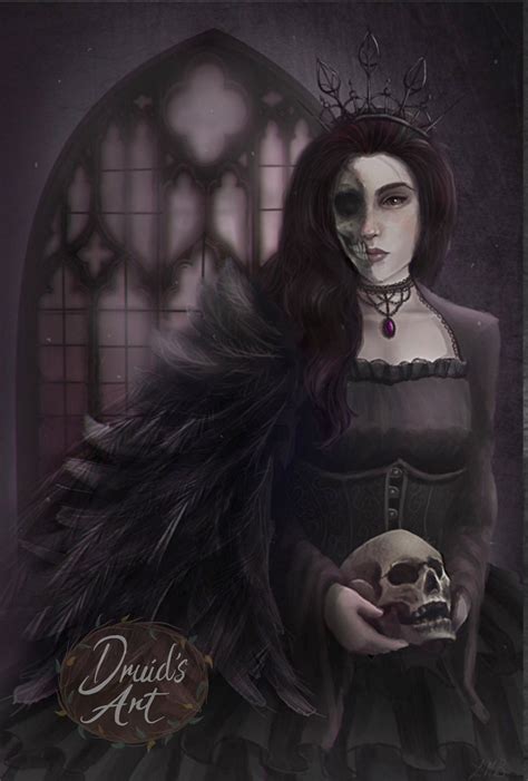 Raven Queen Art Print Gothic Halloween Decor Dungeons And Etsy