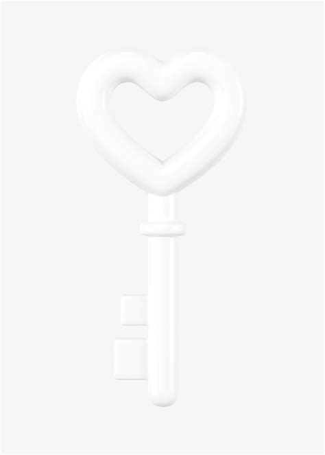 White Heart Key D Valentine S Premium Psd Rawpixel