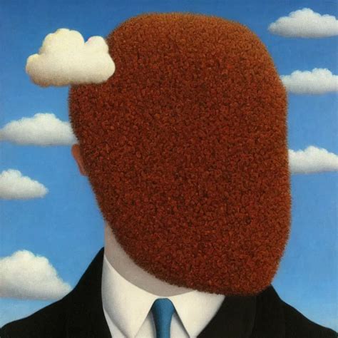 Portrait Of A Man Whos Head Is Hidden With A Cloud By Stable