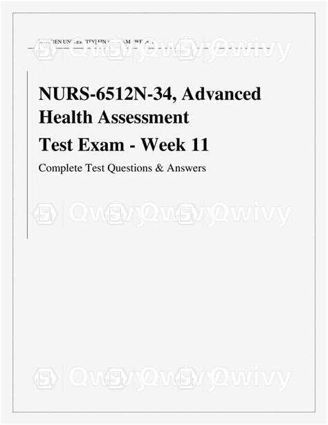 Walden University Nurs Final Exam Week Advanced Health