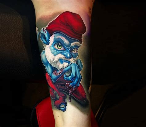 Zombie Papa Smurf tattoo by Kegan Hawkins | Photo 22569