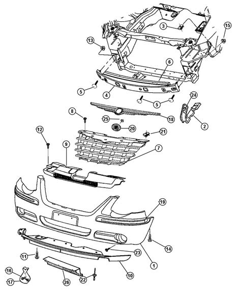 Chrysler Town And Country Reinforcement Front Bumper Fascia Group Equipment 04857882ab