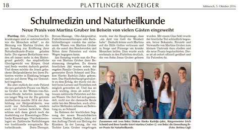 Praxiser Ffnung Naturheilkunde Martina Gruber