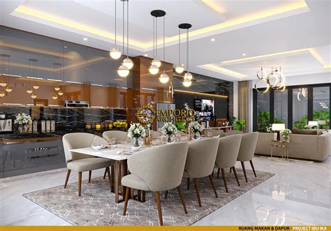 Desain Ruang Makan Dan Dapur Rumah Modern 2 Lantai Ibu Ika Di Batu