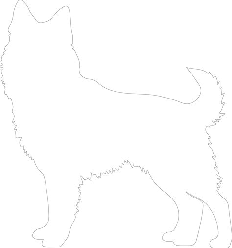 Premium Vector | Finnish spitz outline silhouette white background