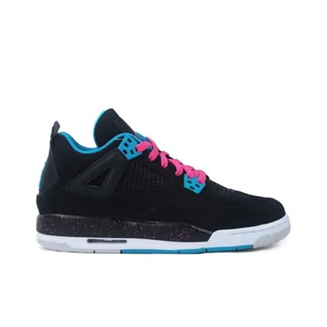 Jordan 4 Retro Black Vivid Pink Dynamic Blue GS - POIZON