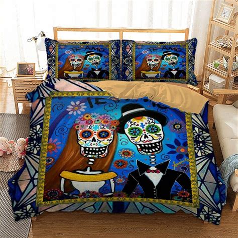 Housse De Couette T Te De Mort Geprac Taies D Oreiller Skull