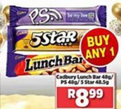 Cadbury Lunch Bar 48g PS 48g 5 Star 48 5g Offer At Big Save