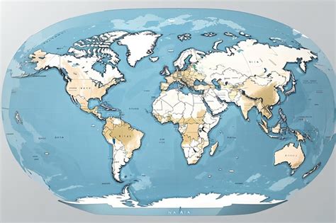 Vetor De Mapa Mundial Isolado No Modelo De Mapa De Terra Plana De Fundo