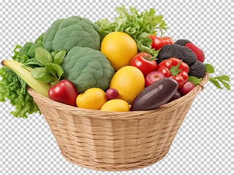 Un Cubo Lleno De Frutas Y Verduras Archivo Psd Premium